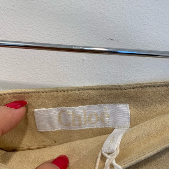 NWT Chloe Runway Suede Asymmetric mini skirt. Size 38 (Medium) - Picture 12 of 15